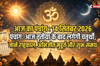 Aaj Ka Panchang : 14 सितंबर 2026 पंचांग: आज तृतीया के बाद लगेगी चतुर्थी, जानें राहुकाल, अभिजीत मुहूर्त और शुभ समय