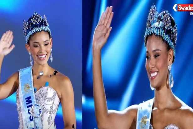 Miss World 2026 Winner Joheirry Mola wearing the crown