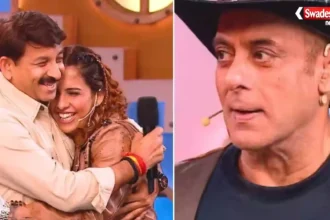 Bigg Boss 20 Rhiti Tiwari with Salman Khan and Manoj Tiwari