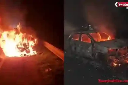 jabalpur-lamheta-bypass-car-fire-family-safe/