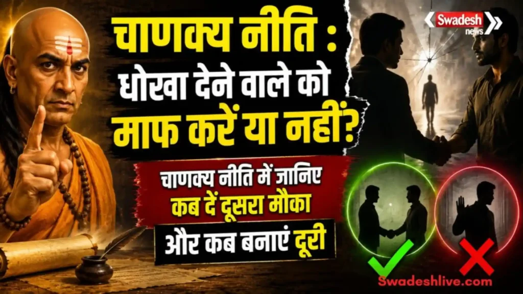चाणक्य नीति के अनुसार धोखा देने वाले व्यक्ति को माफ करने और उससे दूरी बनाने की सीख